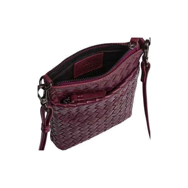 MaiaMBG Mini Crossbody-veske vevd, burgunder, Markberg