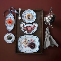 Musselmalt Halvblonde kopp med undersk&aring;l 20 cl, Royal Copenhagen