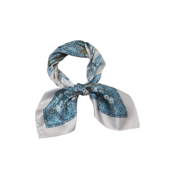 Mini silkeskjerf, lysebl&aring; og off-white, 7 DAYS