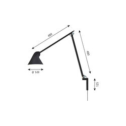 NJP lang vegglampe, sort, Louis Poulsen