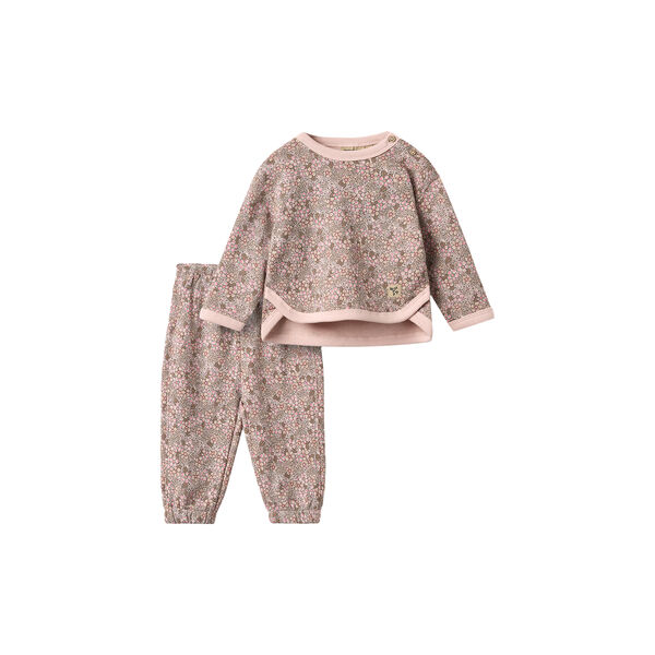 Set Sweatshirt & Trousers Emery, 9899 rose brown flowers, Wheat