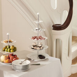 Hvid Riflet étagère 3 lag, Royal Copenhagen