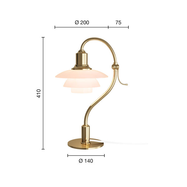 PH 2/2 Question Mark Pale Rose Bordlampe, Louis Poulsen