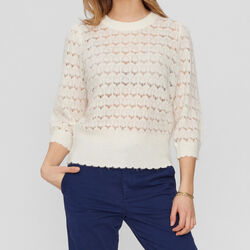 NURIETTA POINTELLE PULLOVER, cloud dancer, N&Uuml;MPH