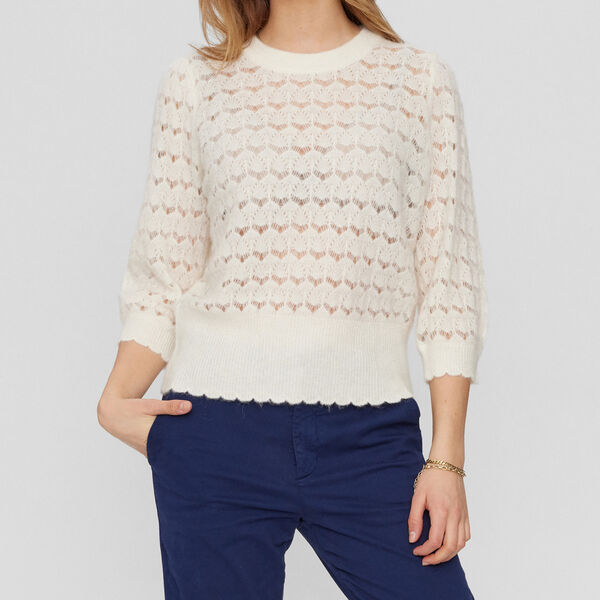 NURIETTA POINTELLE PULLOVER, cloud dancer, N&Uuml;MPH