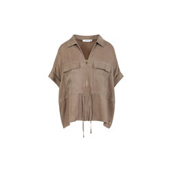Blouse with zipper and bow, moon rock, Coster Copenhagen