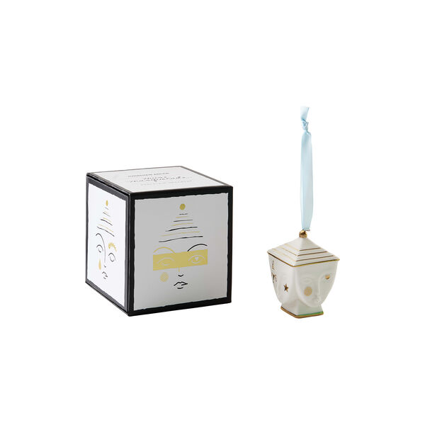 Muse Masquerade Ornament, hvit/gull, Jonathan Adler