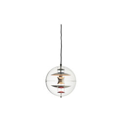 VP Globe Pendant, chrome/red/blue, Ø 28 cm, Verpan