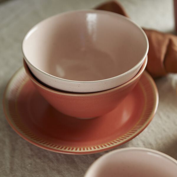 Colorit asjett &Oslash; 19 cm, coral, Knabstrup Keramik