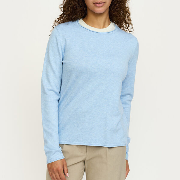 SRMarla O-neck Knit Roll Edge, windsurfer melange, Soft Rebels