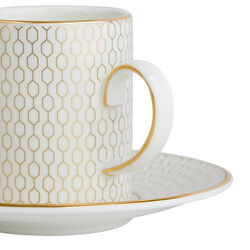 Gio&nbsp;Gold espressokopp&nbsp;og&nbsp;asjett, gull/hvit, Wedgwood
