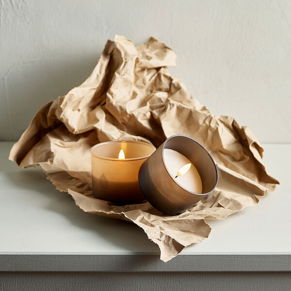 Stearinlys i glass, gr&aring;, Uyuni Lighting