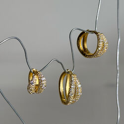 Wave Pave Hoops, Philippa Studios