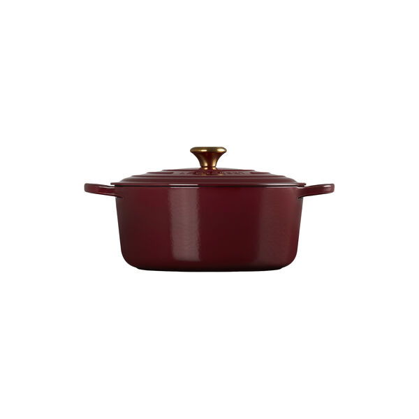 Signature st&oslash;pejern rund gryte &Oslash; 28 cm, garnet, Le Creuset