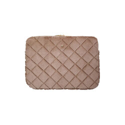 Faux Fur Quilted Mac Cover, warm taupe, DARK department