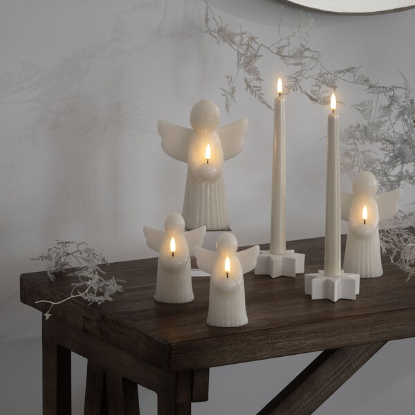 LED Smooth taper candle 2 stk. | H 25 | Pearl ivory, Uyuni Lighting