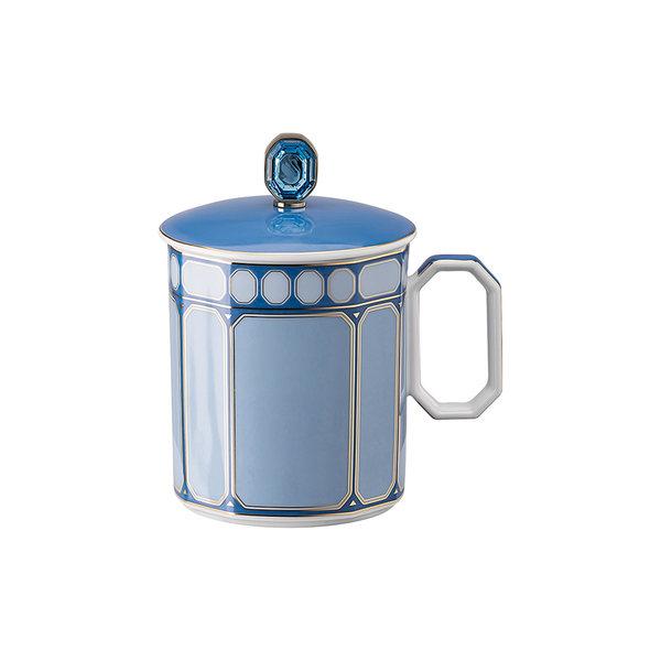 Signum Krus med håndtak og lokk, azur, Rosenthal x Swarovski