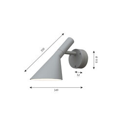 AJ 50 vegglampe, gr&aring;, Louis Poulsen