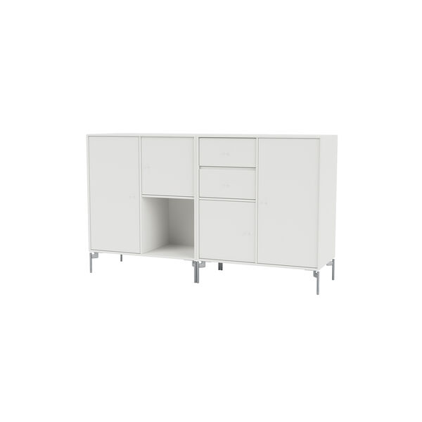 COUPLE bred skjenk med ben i krom, 01 white, Montana Furniture