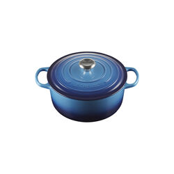 Signature st&oslash;pejern rund gryte &Oslash; 26 cm, azure blue, Le Creuset