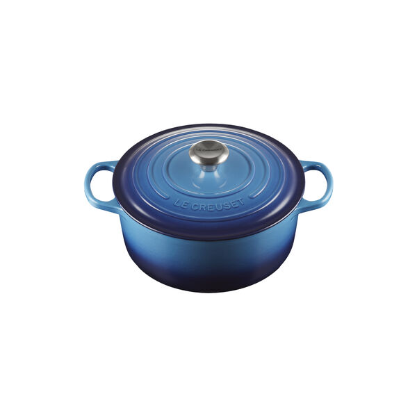 Signature st&oslash;pejern rund gryte &Oslash; 26 cm, azure blue, Le Creuset