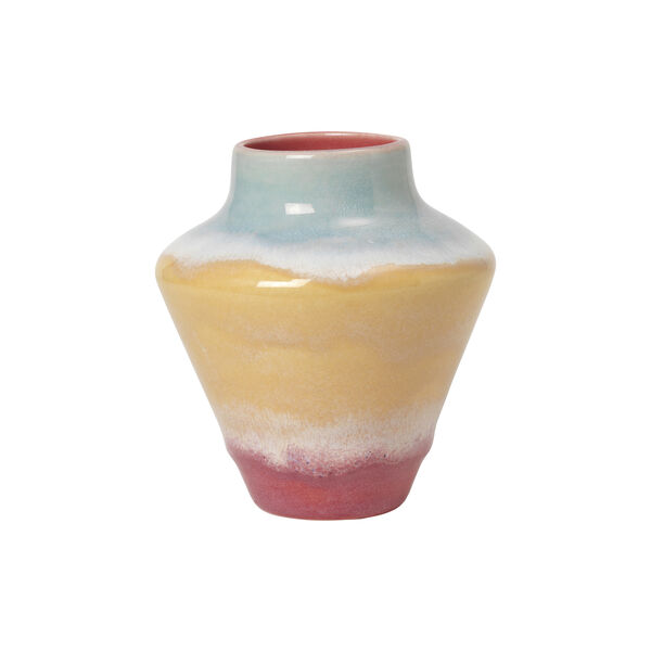 Poppery vase, pink/mint/gul, K&auml;hler