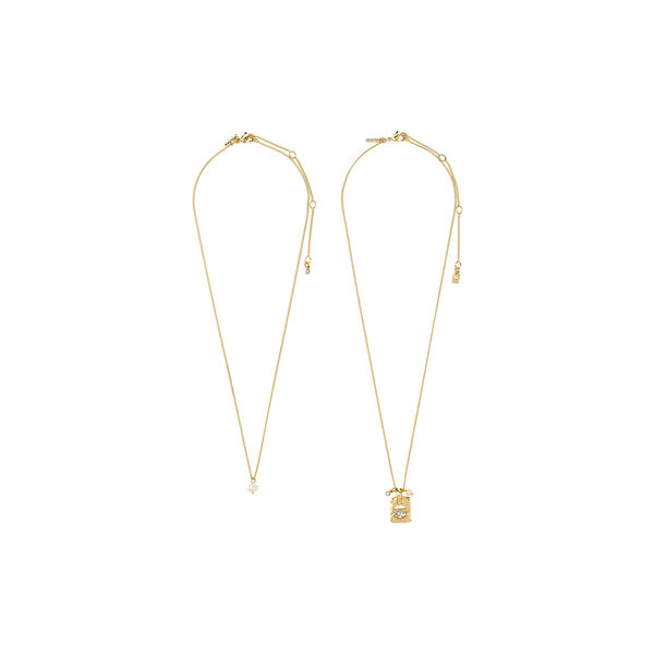 FIRE halskjede 2-i-1 sett, gullbelagt, Pilgrim