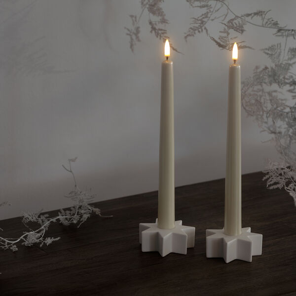 Ceramic star taper candleholder | Nordic white, Uyuni Lighting
