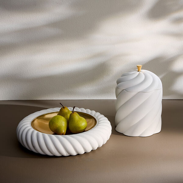 Geneva bolle, hvit/gull, Jonathan Adler