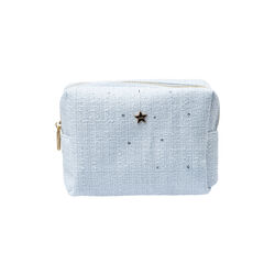 Tweed Make-Up Pouch Small, cool baby blue, DARK department