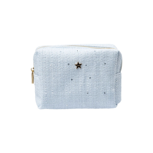 Tweed Make-Up Pouch Small, cool baby blue, DARK department