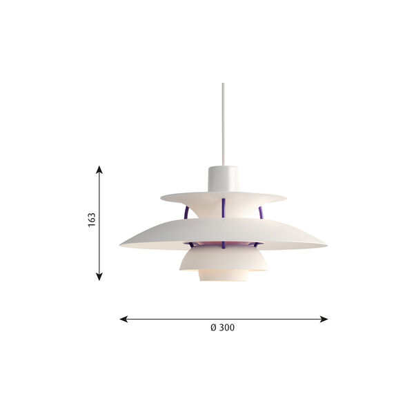 PH 5 Mini pendel, classic white, Louis Poulsen