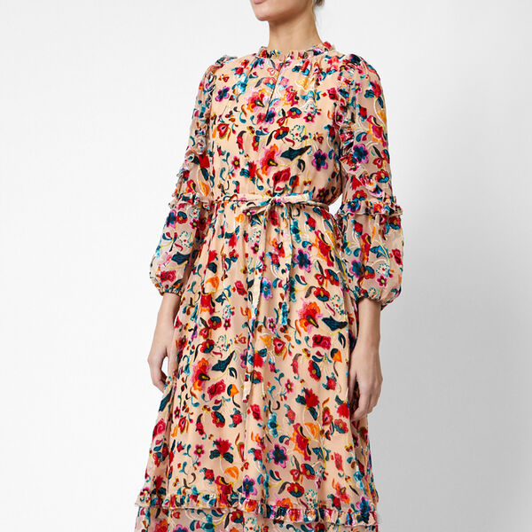 AVERY BURNOUT kjole, toasted almond, French Connection