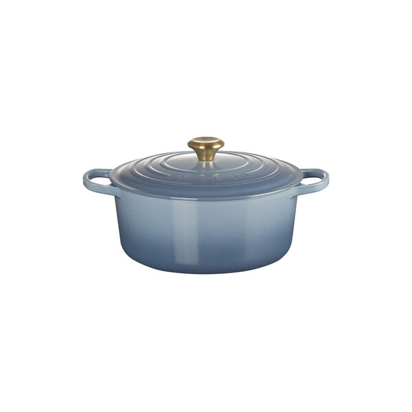 Signature st&oslash;pejern rund gryte &Oslash; 28 cm, chambray, Le Creuset