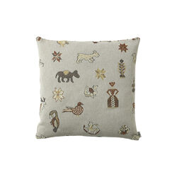 Icons & stripes pute 50x50, beige/rust, Kitty Sablu