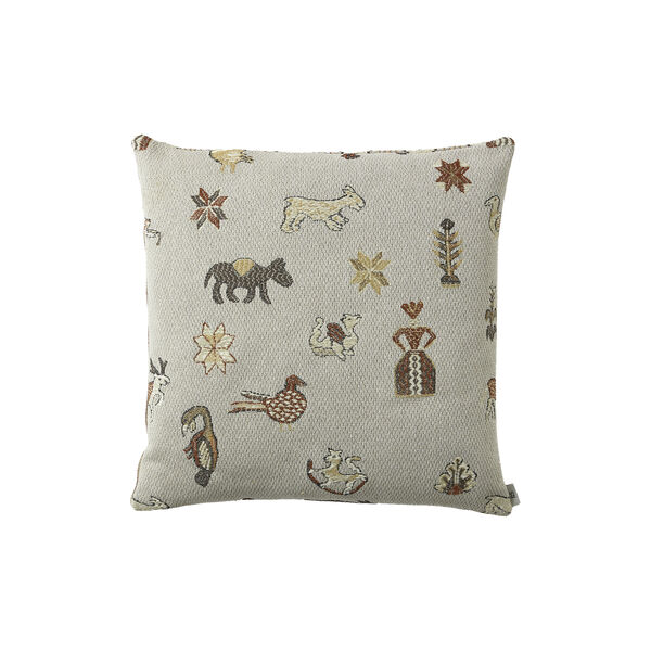 Icons & stripes pute 50x50, beige/rust, Kitty Sablu