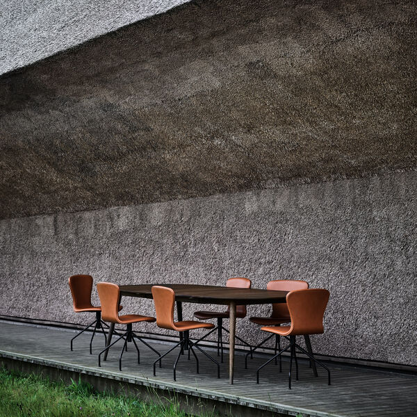 PLAYdinner Lam&eacute; Dining Table with Extension, smoked oak, Bruunmunch Furniture