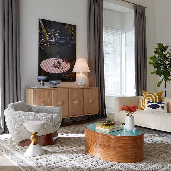 Rosewood Beaumont lenestol, olympus peppersalt, Jonathan Adler