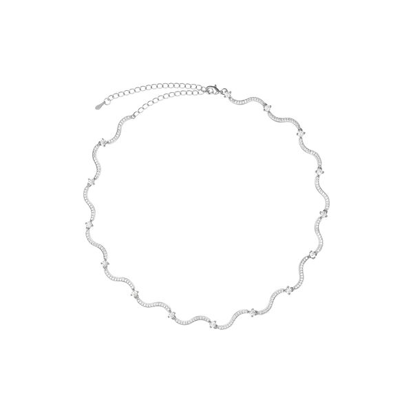 Swirl Tennis Necklace, silver, Crystal Haze