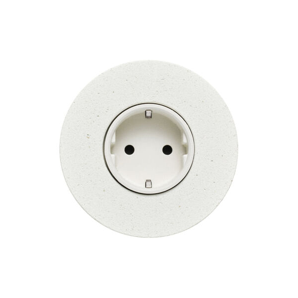 KLOSS Stikkontakt Rund, hvit betong, Kjaer + Loege