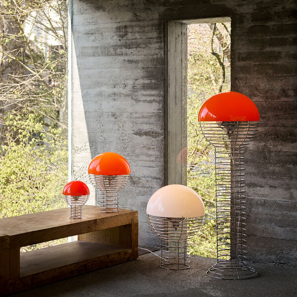 Wire Portable Table Lamp, red, Verpan