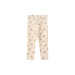Wool Leggings Agi, 3130 eggshell flowers, Wheat