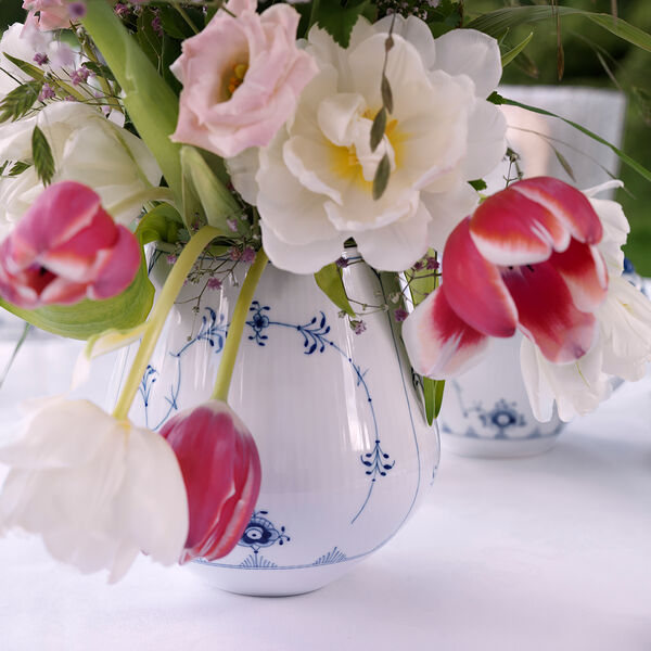 Musselmalt riflet vase 15 cm, Royal Copenhagen