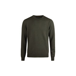 Strikket genser med rund hals, grønn, Stenströms