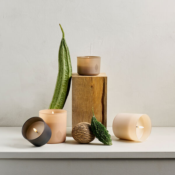 Stearinlys av glass, beige, Uyuni Lighting