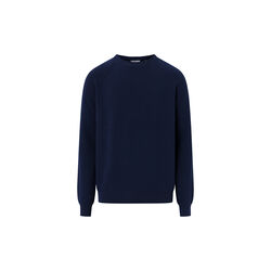 O-neck merino wool rib knit, total eclipse, KnowledgeCotton Apparel 