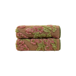 Old Flower Easy Boiled Wool pledd, brown/pink/green, Frati Home