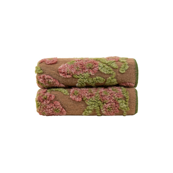Old Flower Easy Boiled Wool pledd, brown/pink/green, Frati Home