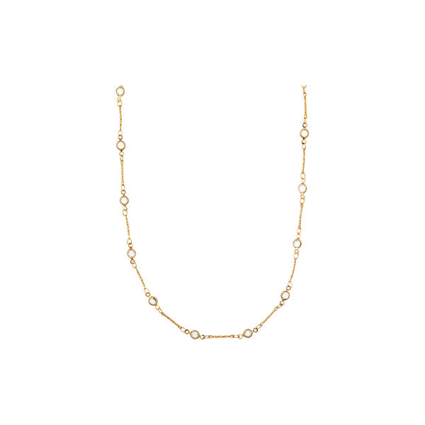 Crystal & Bar Link Chain Necklace, Orelia