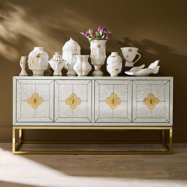 Gilded Muse I-Scream Vase, hvit/gull, Jonathan Adler